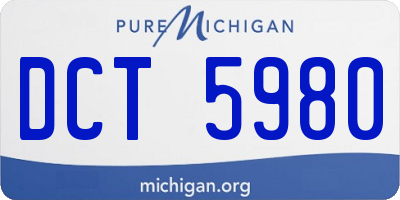 MI license plate DCT5980