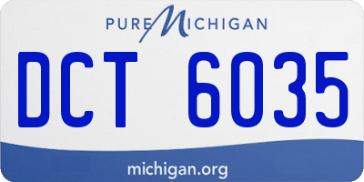 MI license plate DCT6035