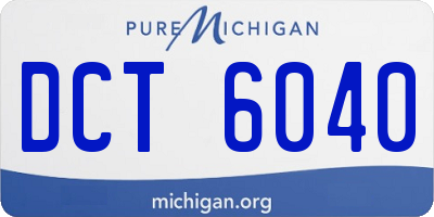 MI license plate DCT6040