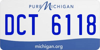 MI license plate DCT6118