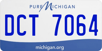 MI license plate DCT7064