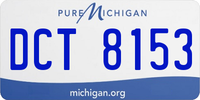 MI license plate DCT8153
