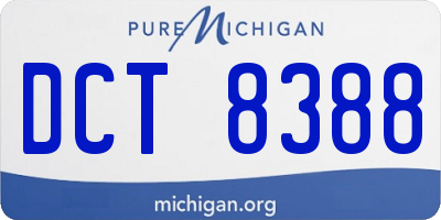 MI license plate DCT8388