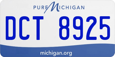 MI license plate DCT8925