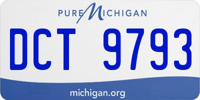 MI license plate DCT9793