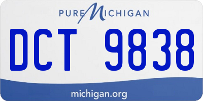 MI license plate DCT9838