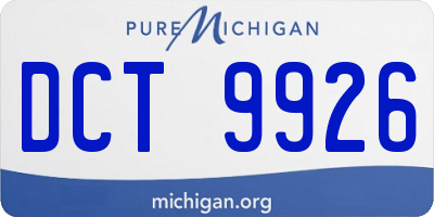 MI license plate DCT9926