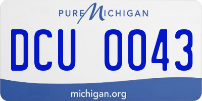 MI license plate DCU0043