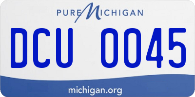 MI license plate DCU0045