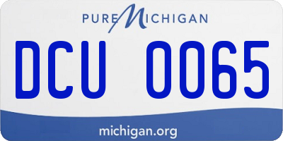 MI license plate DCU0065