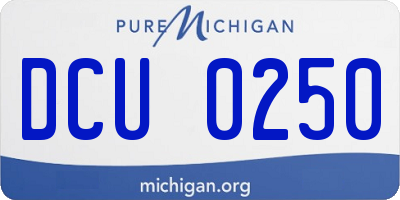 MI license plate DCU0250