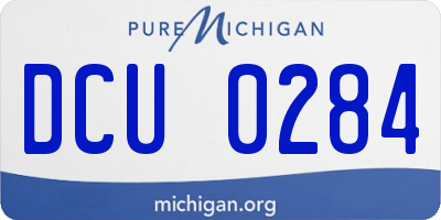 MI license plate DCU0284