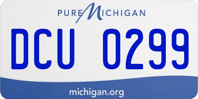 MI license plate DCU0299