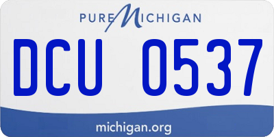 MI license plate DCU0537