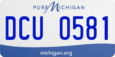 MI license plate DCU0581