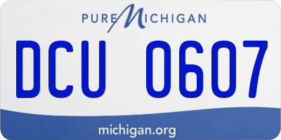 MI license plate DCU0607