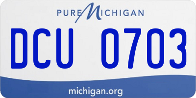 MI license plate DCU0703