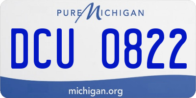 MI license plate DCU0822