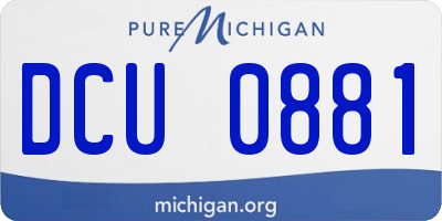 MI license plate DCU0881