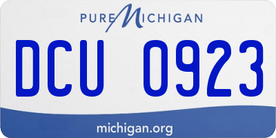 MI license plate DCU0923