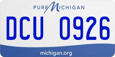 MI license plate DCU0926