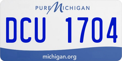 MI license plate DCU1704