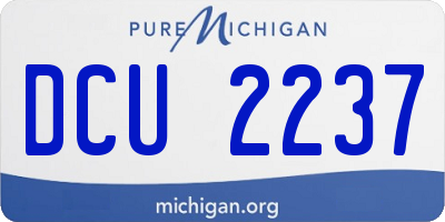 MI license plate DCU2237