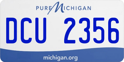 MI license plate DCU2356
