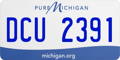 MI license plate DCU2391