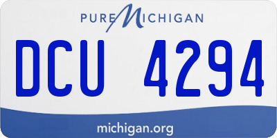 MI license plate DCU4294