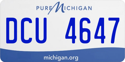 MI license plate DCU4647