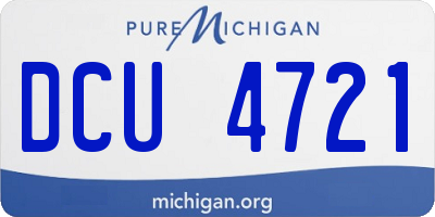 MI license plate DCU4721