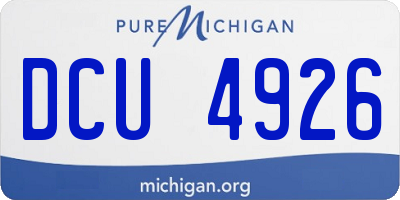 MI license plate DCU4926