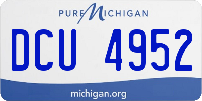 MI license plate DCU4952
