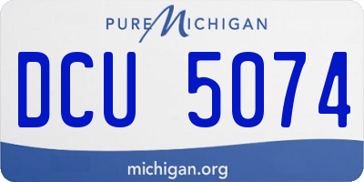 MI license plate DCU5074
