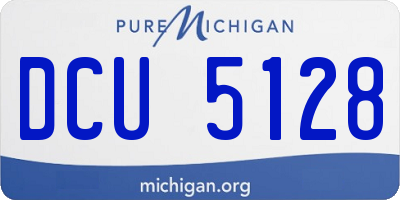 MI license plate DCU5128
