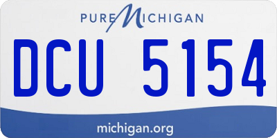 MI license plate DCU5154