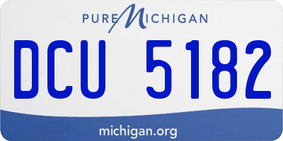 MI license plate DCU5182