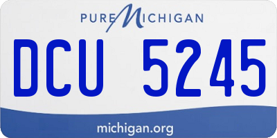 MI license plate DCU5245