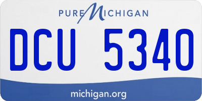 MI license plate DCU5340