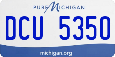 MI license plate DCU5350