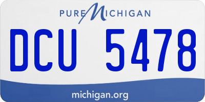 MI license plate DCU5478