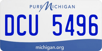 MI license plate DCU5496