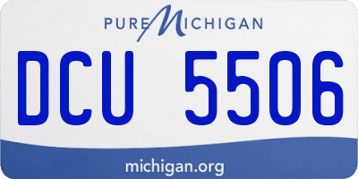 MI license plate DCU5506