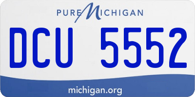 MI license plate DCU5552