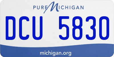 MI license plate DCU5830