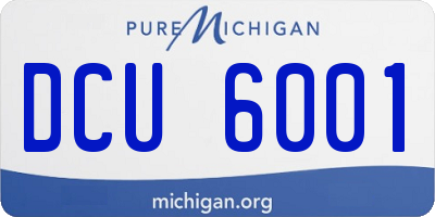 MI license plate DCU6001