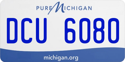 MI license plate DCU6080