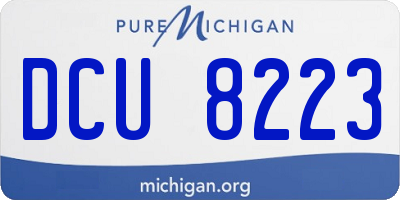 MI license plate DCU8223
