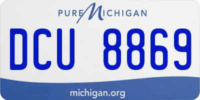 MI license plate DCU8869